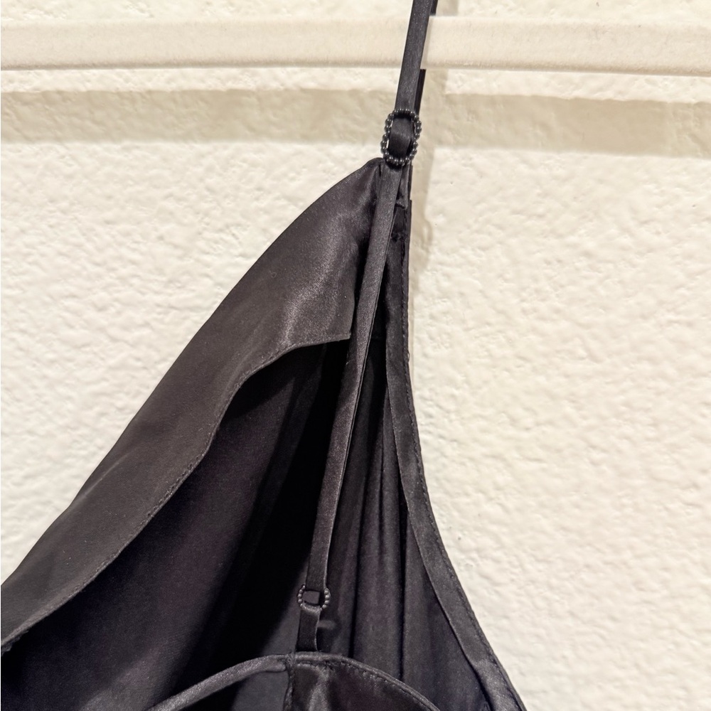Victoria's Secret 100% Silk black Maxi slip dress cowl neckline Large - Picture 4 of 9